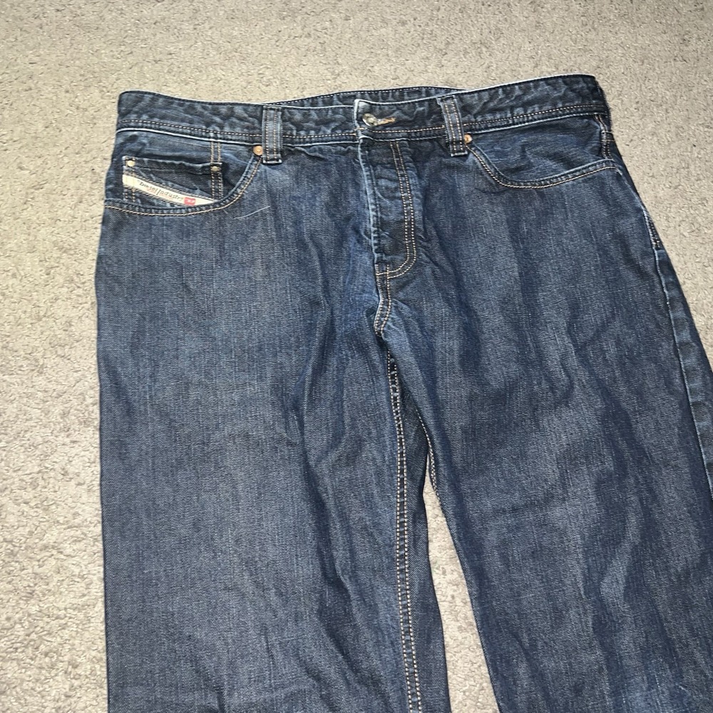Diesel Industry Viker Blue Dark Wash Mid-Rise Straight Leg Denim Jeans 36x32